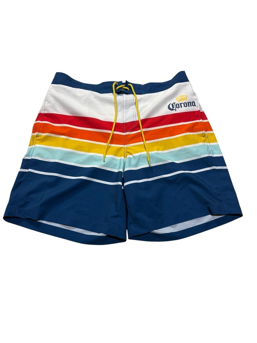 Corona Extra Swim Trunks XL 40-42 Striped Board Shorts Mesh Lined